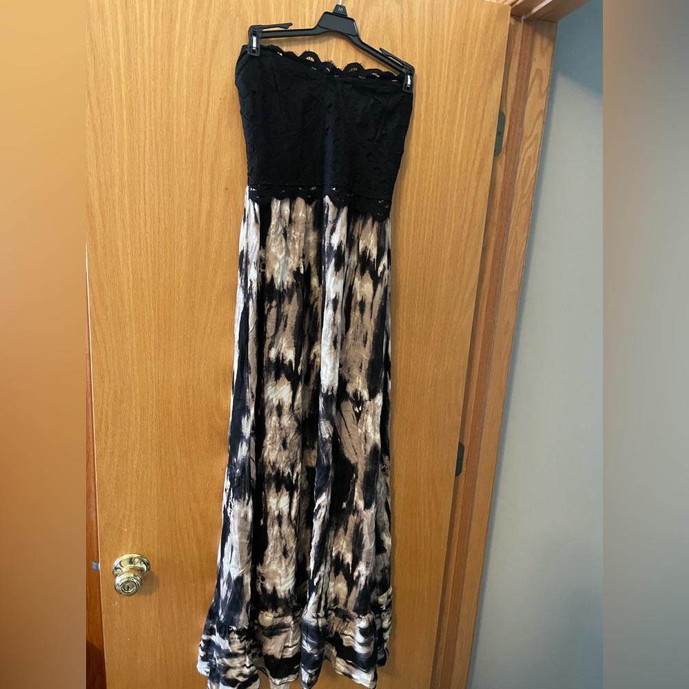 Strapless black Lace Dress size Medium